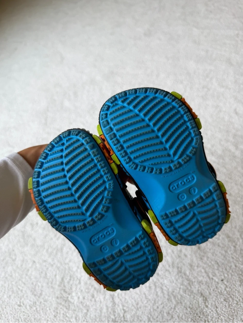 Kids Blue Flame monster truck crocs